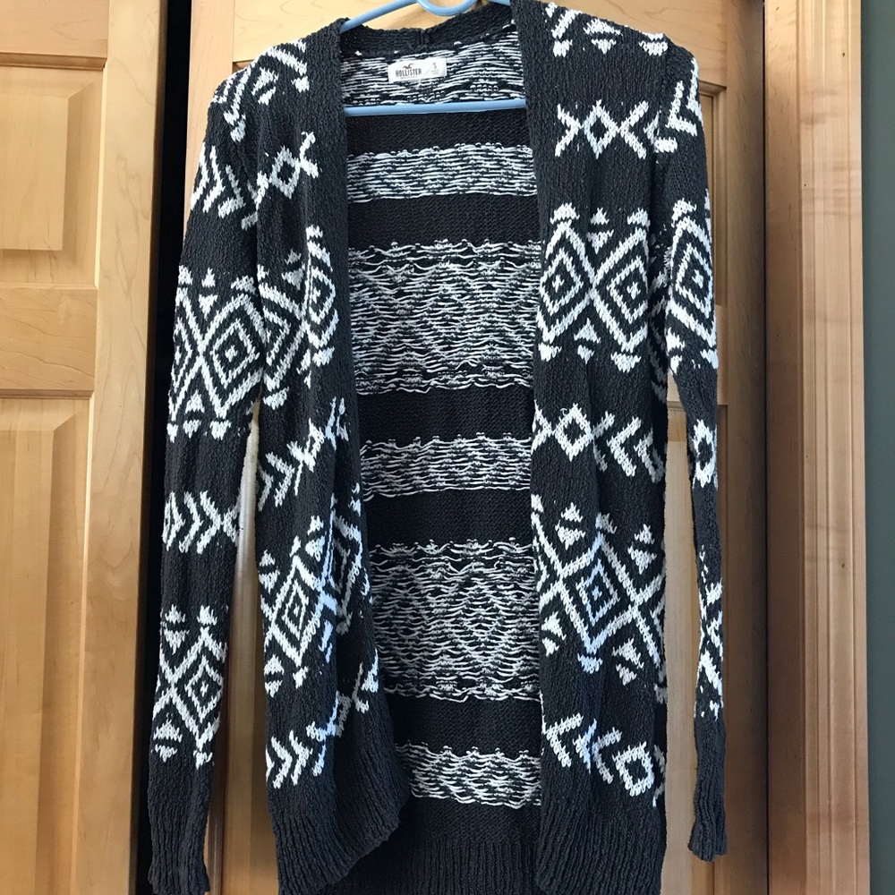 Gray and White Cardigan